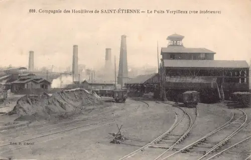 Frankreich Compagnie des Houilleres de Saint Etienne Industrie Eisenbahn Postkarte C320
