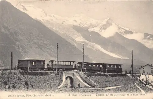 Frankreich Chamonix Chemin de fer Mont Blanc Electric Train Eisenbahn Postkarte C320