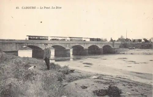 Frankreich Cabourg Pont La Tauchbrücke Zug Vintage Postkarte C320