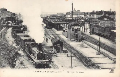 Frankreich Chaumont Vue sur Gare Dampfbahnhof Bahnhof Postkarte C321