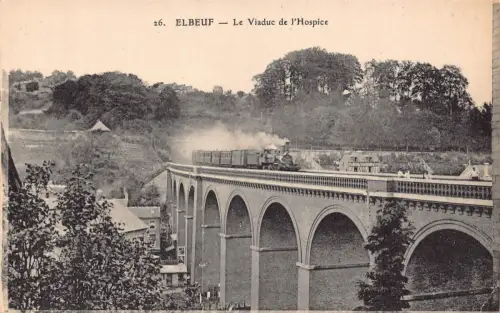Frankreich Elbeuf Viaduc de l'Hospice Dampflok Viadukt Postkarte C321