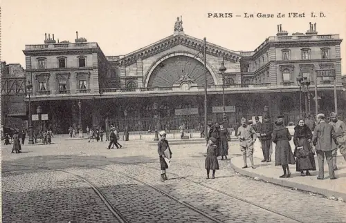 Frankreich Paris Gare de l'Est Bahnhof Vintage Postkarte C321