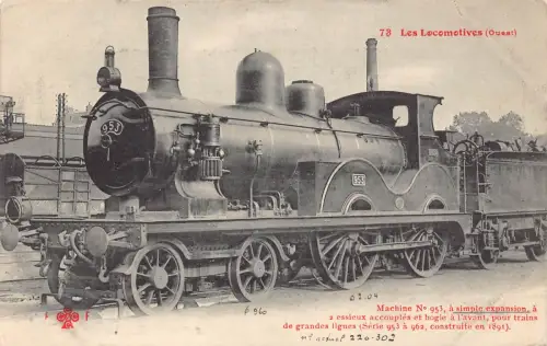 Frankreich Lok Dampflok Maschine do 953 einfache Erweiterung Postkarte C321