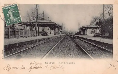 Frankreich 1907 Sevres Gare Rive Gauche Bahnhof Postkarte C322