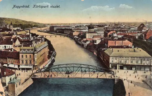 B260 Rumänien Oradea Nagyvarad 1916 Korosparti reszlet Crisul Pod Postkarte