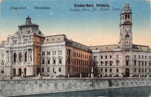 B260 Rumänien Oradea Nagyvarad Primaria Varoshaza Rathaus Postkarte