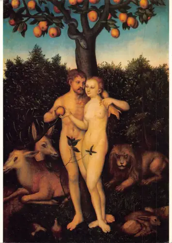 Kunst von Cranach Lucas d. Ä. Adam Eva Schleswig Holstein Museum Postkarte B711