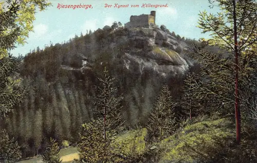 B261 Polen Riesengebirge Kynast vom Höellengrund Burg Chojnik AK