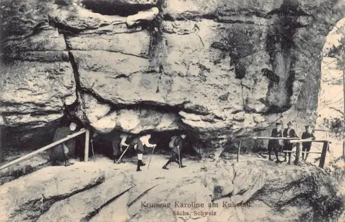 B262 Deutschland 1911 Krumme Karoline am Kuhstal Bergsteiger Vintage Postkarte