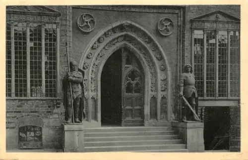 B263 Deutschland 1910 Bremen Die Ritter am Rathaus Rathaus Tür Postkarte