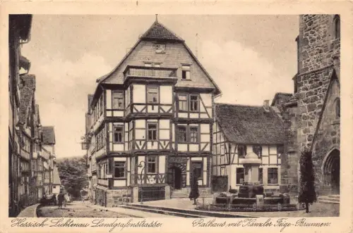 B262 Deutschland 1931 Hessich Lichtenau Landgrafenstraße Rathaus Postkarte
