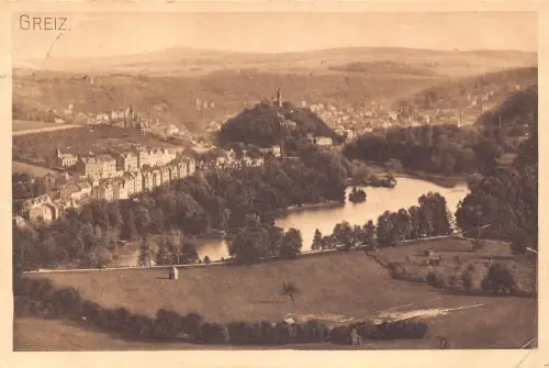 B264 Deutschland 1908 Greiz Gesamtansicht alte Postkarte