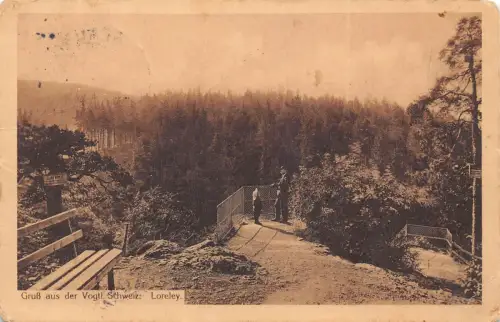 B264 Deutschland 1913 Gruss aus Vogtl Schweiz Loreley Bank Vintage Postkarte