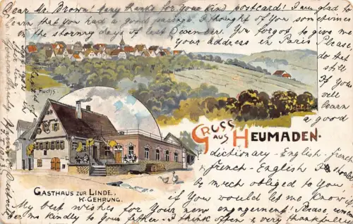 L368 Deutschland 1903 Gruss aus Heumaden Gasthaus zur Linde K Gehrung AK