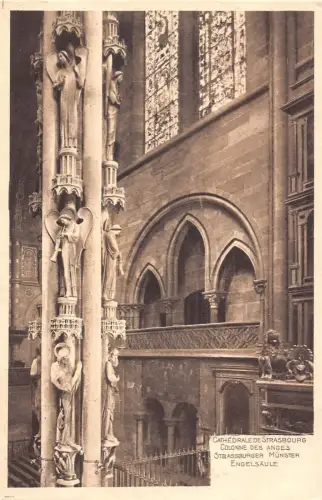 Frankreich Strassburg Straßburg Münster Innenraum Engel Säule Vintage Postkarte