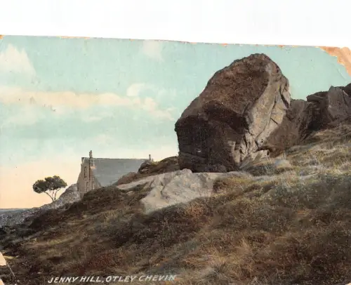 L368 England 1909 Jenny Hill Otley Chevin Cliff Rock Vintage Postkarte