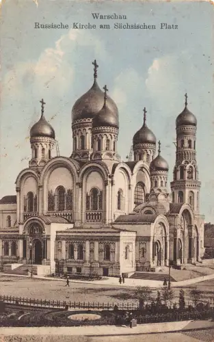 L038 Polen Warschau Russische Kirche Vintage Postkarte