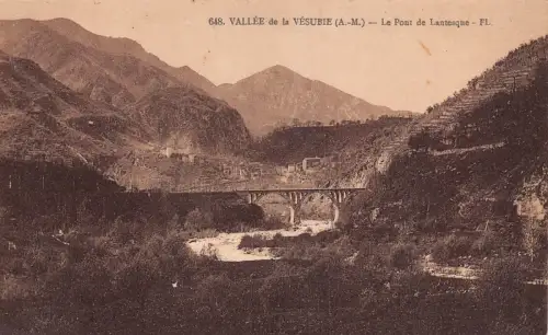 Frankreich Vallee de Vesubie Pont de Lantesque Brücke Postkarte C322