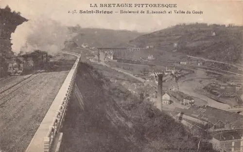 Frankreich Saint Brieuc Boulevard Robannech Vallee Gouet Dampflok Postkarte C322
