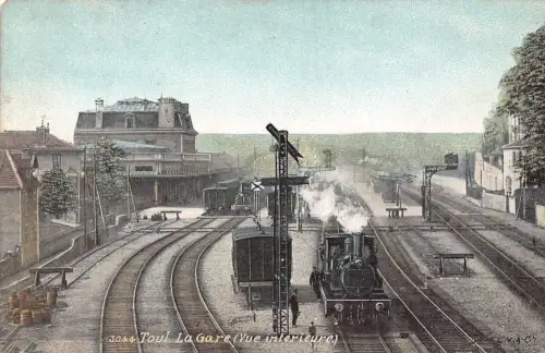 Frankreich Toul Gare Dampfbahnhof Bahnhof Innenraum Vintage Postkarte C323