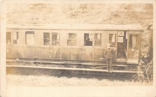 Frankreich Französische Eisenbahn Zug Waggon Arbeiter RPPC Vintage Postkarte C323
