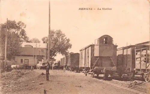 Türkei Mersin Mersina Gare Bahnhof Vintage Postkarte C323