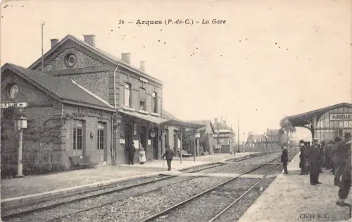 Frankreich Arques La Gare Bahnhof Innen Postkarte C324