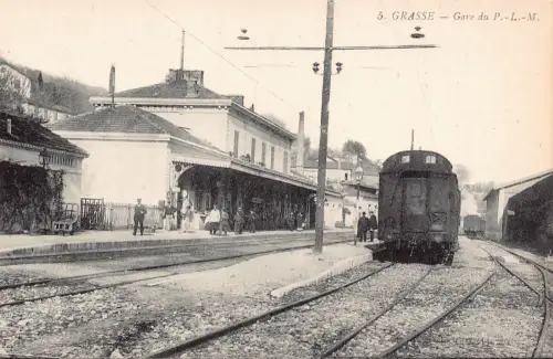 Frankreich Grasse Gare du PLM Bahnhof Postkarte C324