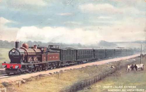 Frankreich Paris Calais Express Nordbahn Dampfzug Postkarte C325