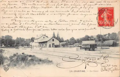 Frankreich 1907 La Courtine La Gare Bahnhof Vintage Postkarte C325