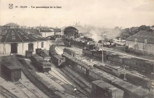 Frankreich Dijon Vue panoramique de la Gare Bahnhof Postkarte C325