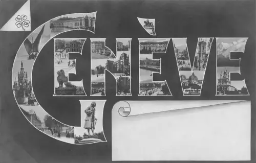 L106 Schweiz Genf Großbrief Mehrfachansichten Vintage Postkarte