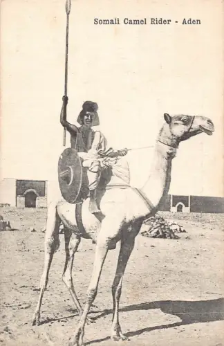 L380 Jemen Aden Somali Kamelreiter Soldat Vintage Postkarten