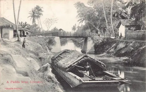 L380 Ceylon Sri Lanka A Padda Boot überdachte Brücke Fluss Colombo Postkarten