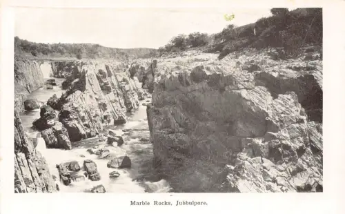 L381 Indien Marmorfelsen Jubbulpore Fluss Vintage Postkarte
