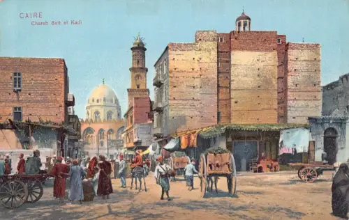 L382 Ägypten Kairo Chareh Beit el Kadi Karren Merket Vintage Postkarte