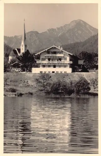 Deutschland Bad Wiessee Tegernsee Hotel Wiesseer Hof Kirche Vintage AK