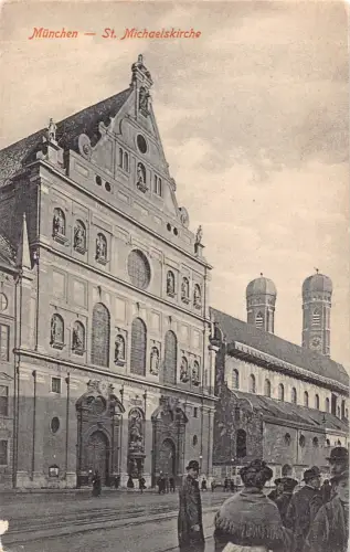 Deutschland München München Michaelskirche Kirche Vintage Postkarte