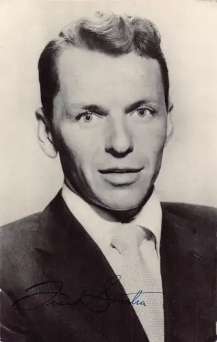Amerikanischer Sänger Musiker Frank Sinatra Portrait gedruckt Autogramm Postkarte C448