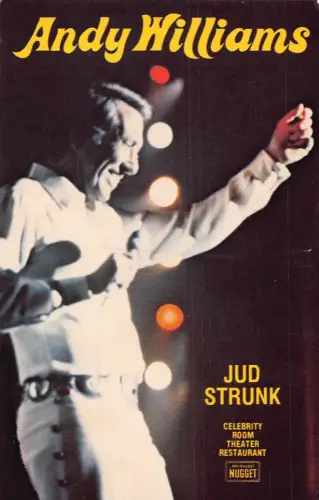 Amerikanischer Sänger Andy Williams auf der Bühne Jud Strunk Restaurant Postkarte C448