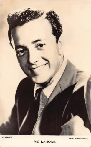 Amerikanischer Sänger Musiker Vic Damone Portrait RPPC Vintage Postkarte C448