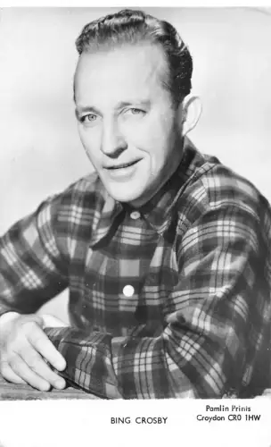 Amerikanischer Sänger Schauspieler Musiker Bing Crosby RPPC Vintage Postkarte C448