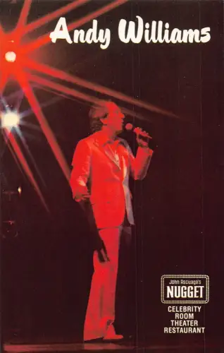 Amerikanischer Sänger Andy Williams auf der Bühne Nugget Restaurant Postkarte C448