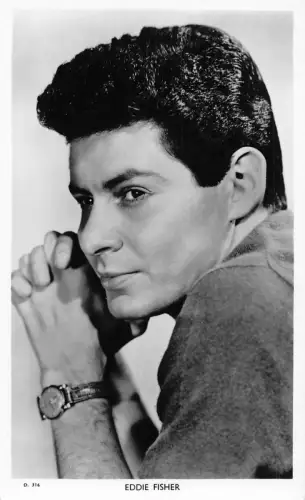 Amerikanischer Sänger und Schauspieler Eddie Fisher Portrait Picturegoer RPPC Postkarte C448
