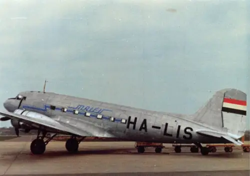 A159 Flugzeug Malew Airline HA-LIS Russian Build Li-2 c/n  Postkarte