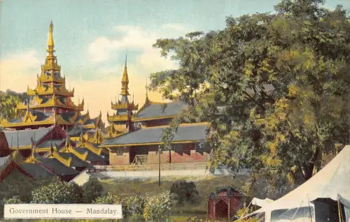 L255 Burma Myanmar Mandalay Government House Postkarte