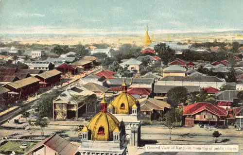 L255 Burma Myanmar Rangun Gesamtansicht Postkarte