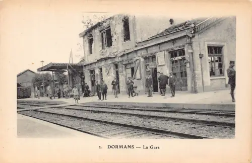 Frankreich Dormans Gare Bahnhof Vintage Postkarte L552