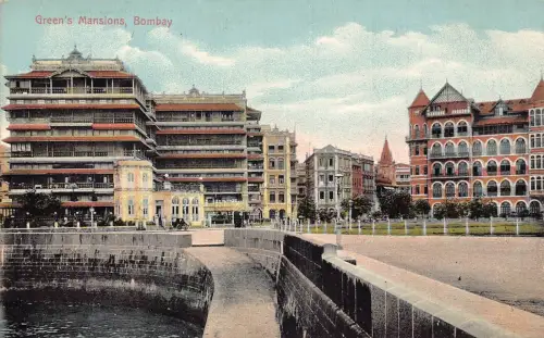 L378 Indien Green's Mansion Bombay Vintage Postkarte