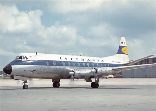 A156 Flugzeug Deutsche Lufthansa Airline Vickers Viscount 814 D-ANAD Postkarte